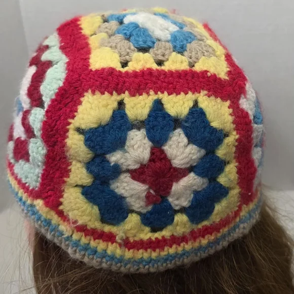 Granny Square Crochet Beanie- Bucket Hat Unisex One Size Adult - Picture 5 of 6